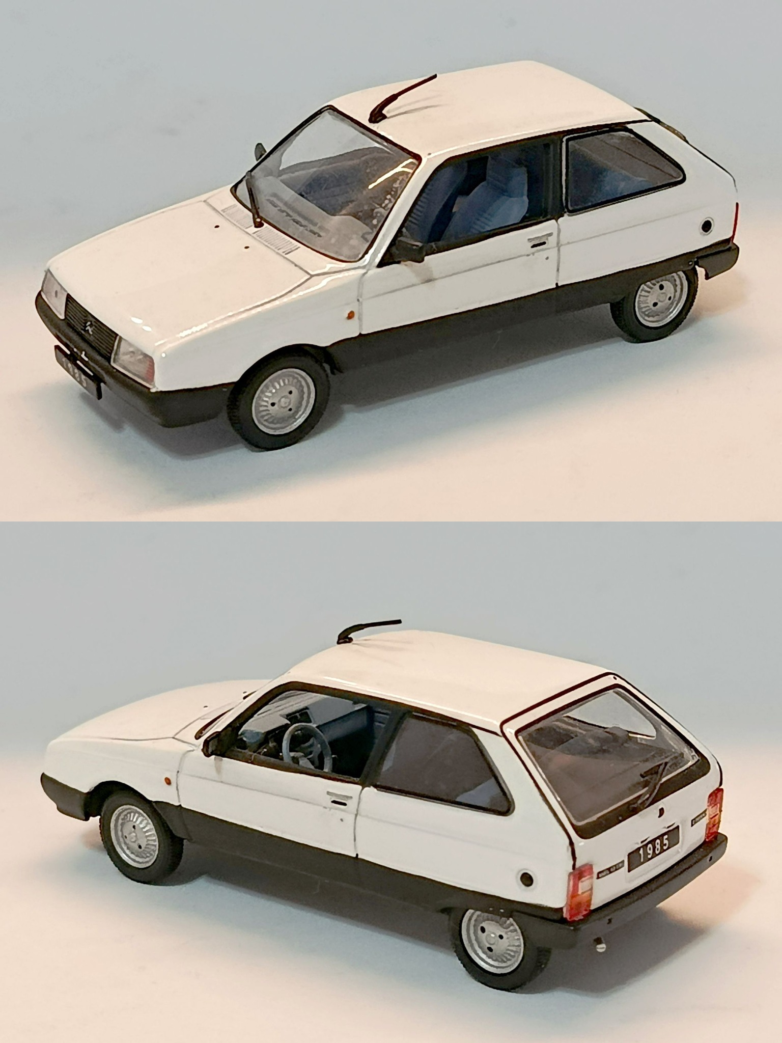 Miniature Voiture Citroën Axel 1985 - 1/43 Blanche - Universal Hobbies - Neuf