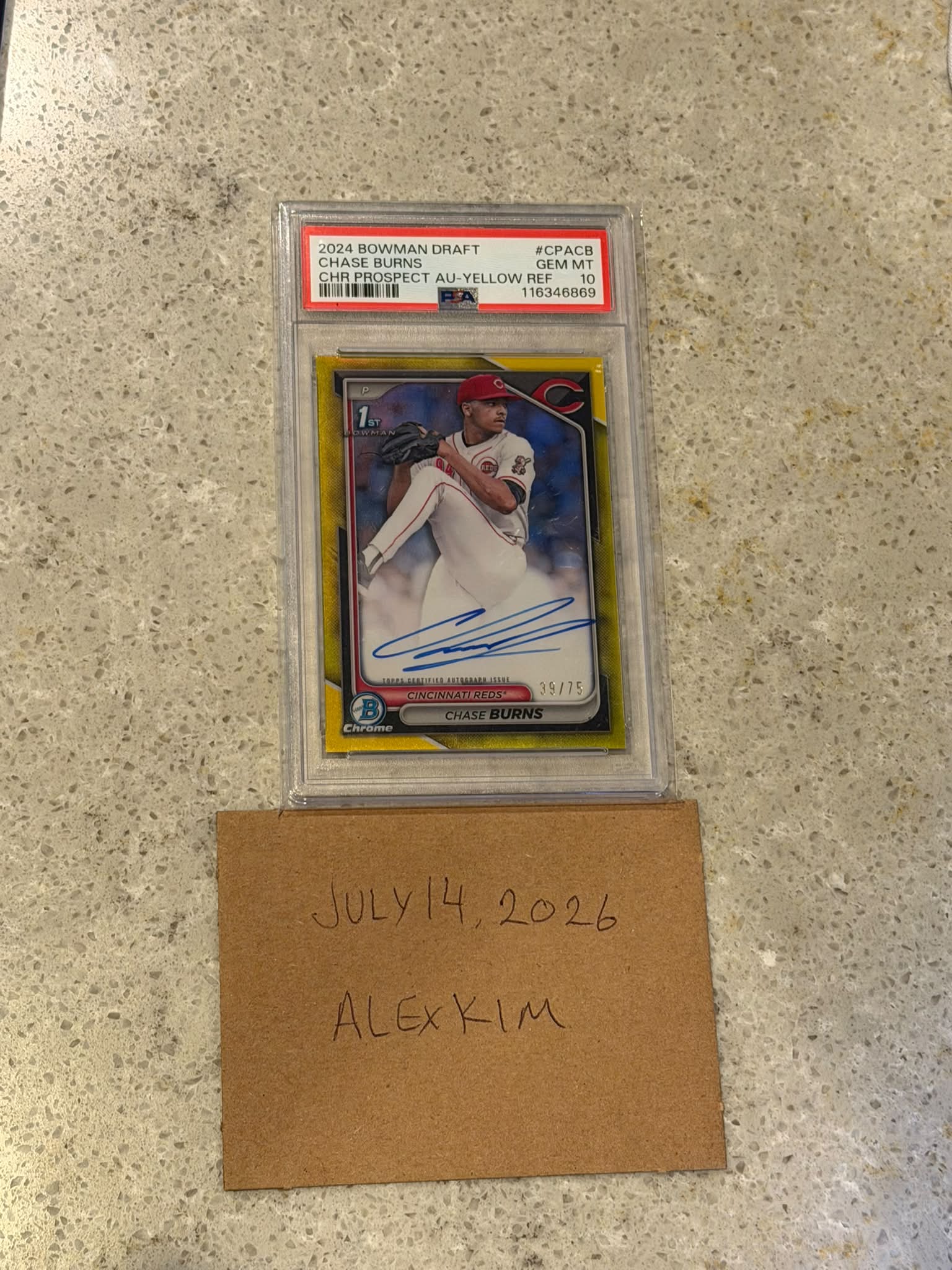 JUST PULLED: Chase Burns' 1-of-1 Superfractor autograph has