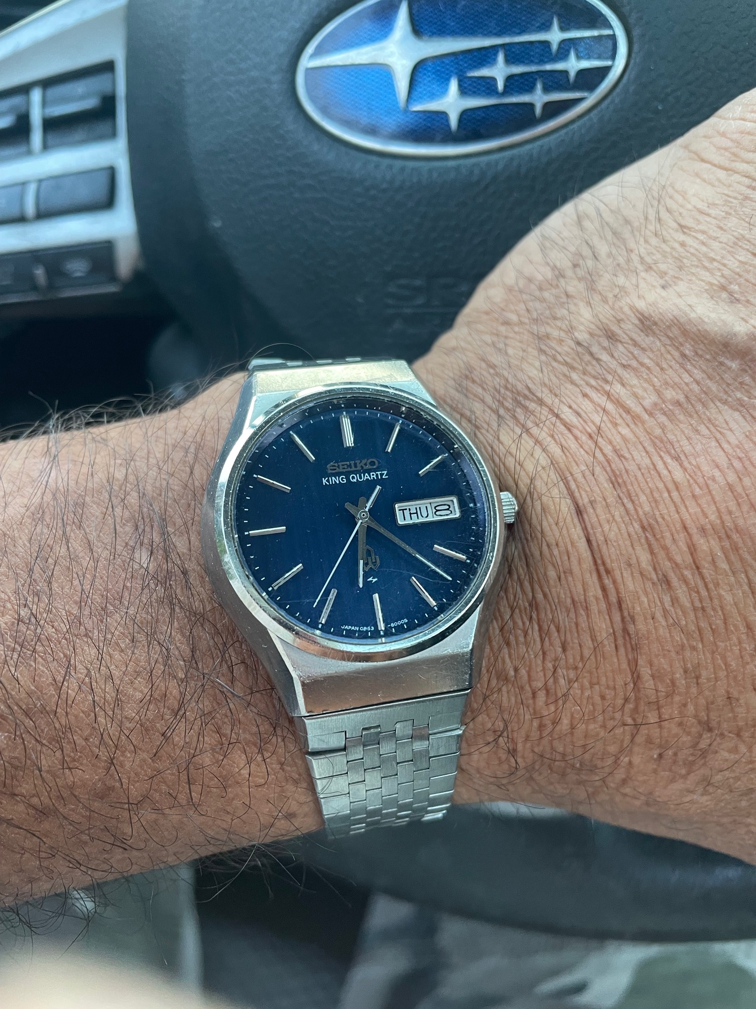 Seiko King Quartz with blue dial