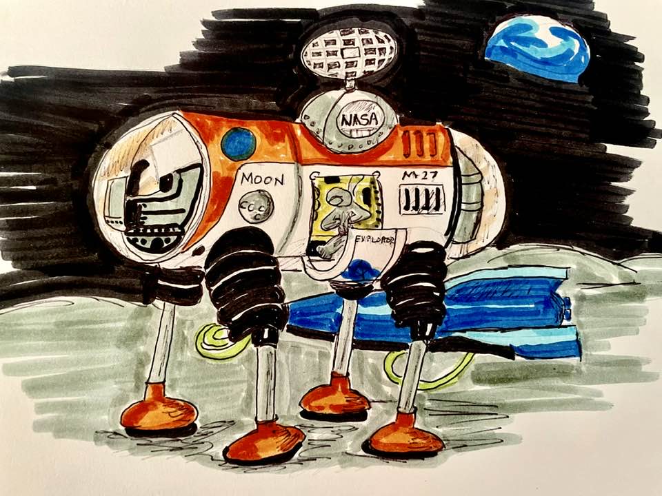 4295. 1960s toy Moon Explorer 我 NASA 011 MOoN اقوا NM M27 EVPLOROS