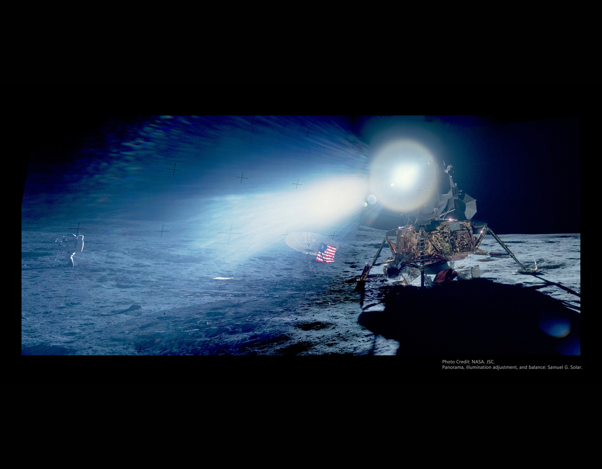Apollo 14 Panoramic View of Moon Surface