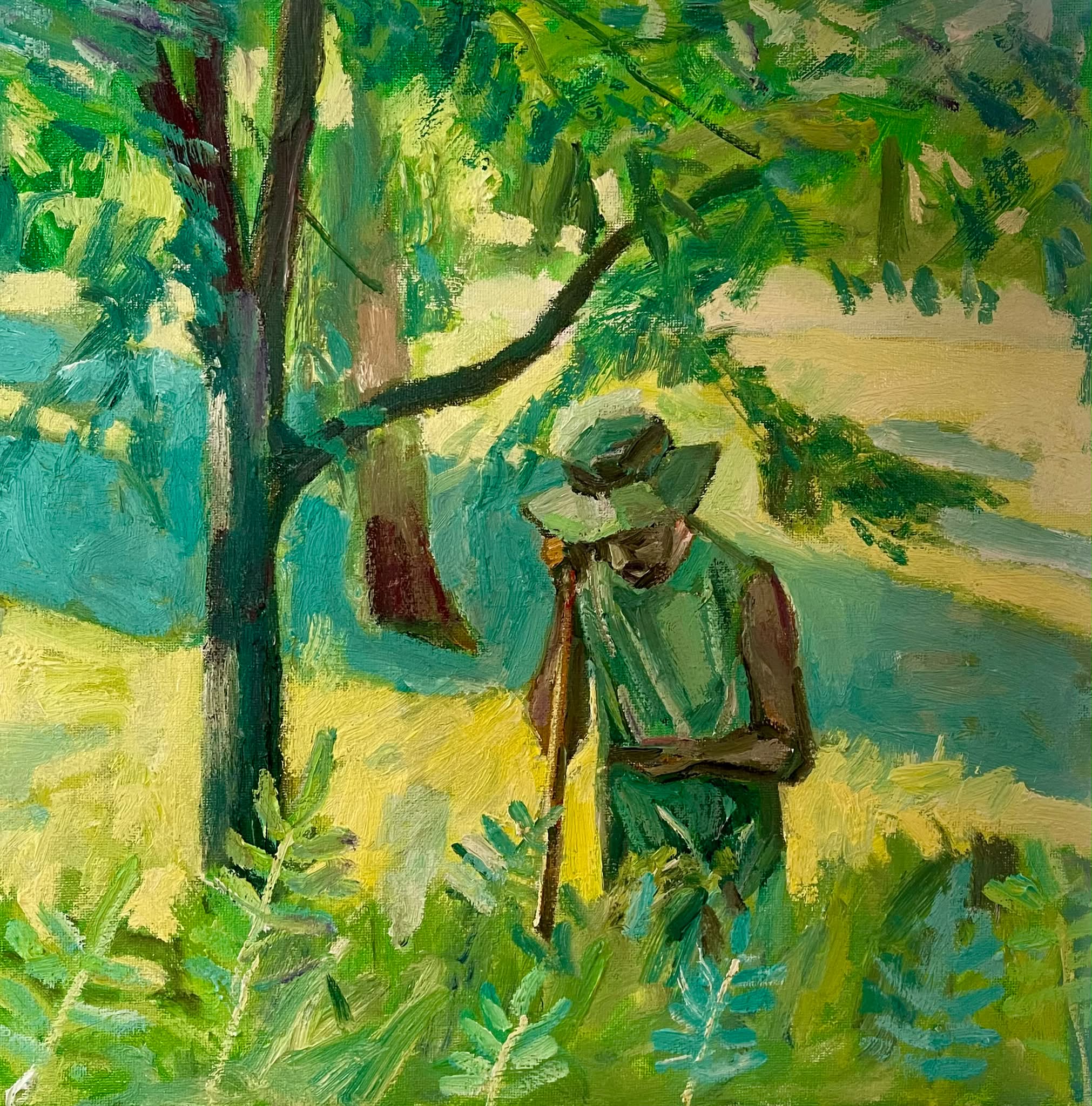 Stopping in the heat. /Zastavenie v horúčave./ Oil on canvas