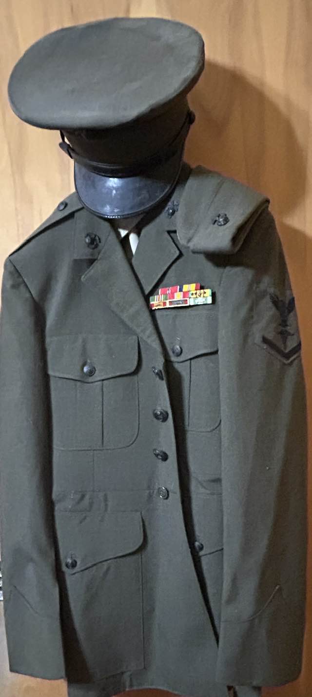 corpsman dress blues Vietnam era corpsman's uniform and EGA authorization Us marine officer