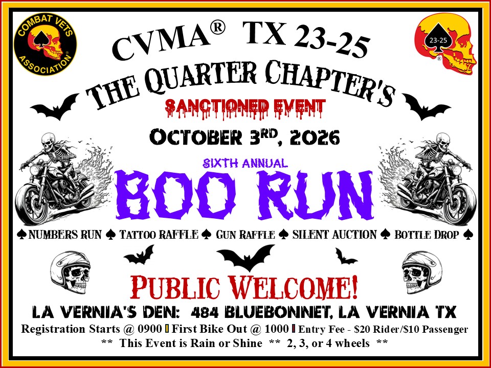 CVMA® TX Chapter 23-25 Sixth Annual Boo Run