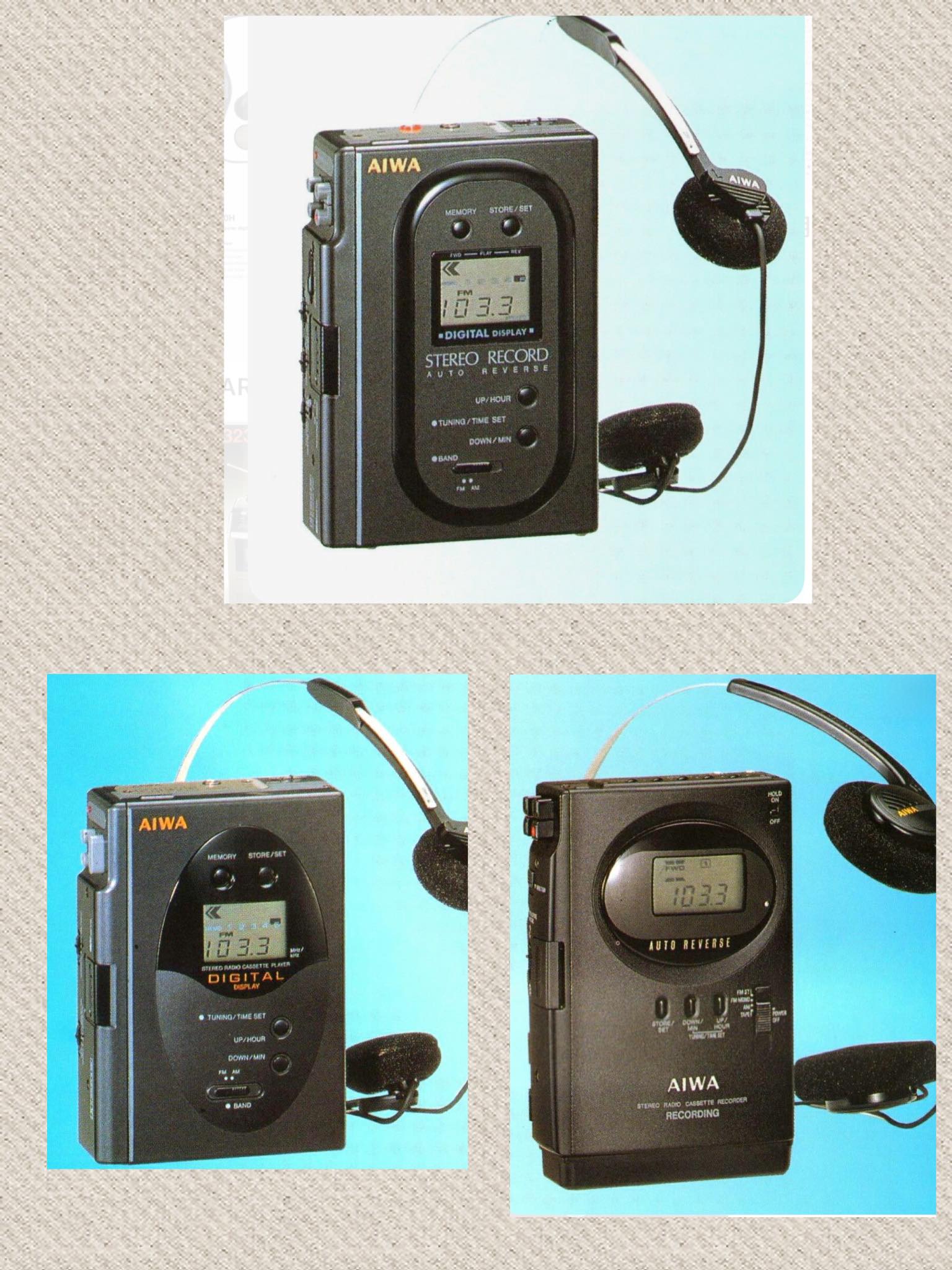 90年代AIWA Walkman 非常流行AIWA พรวศี์ STORE/ SET AIWA :03.3
