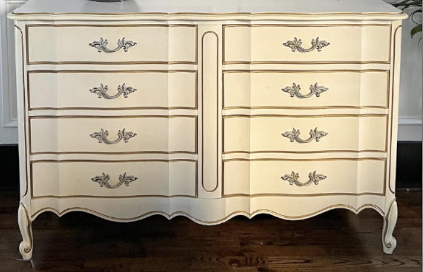 white and gold french provincial dresser Do you like the on this or you would paint it in another color? sizeFilter-US 2