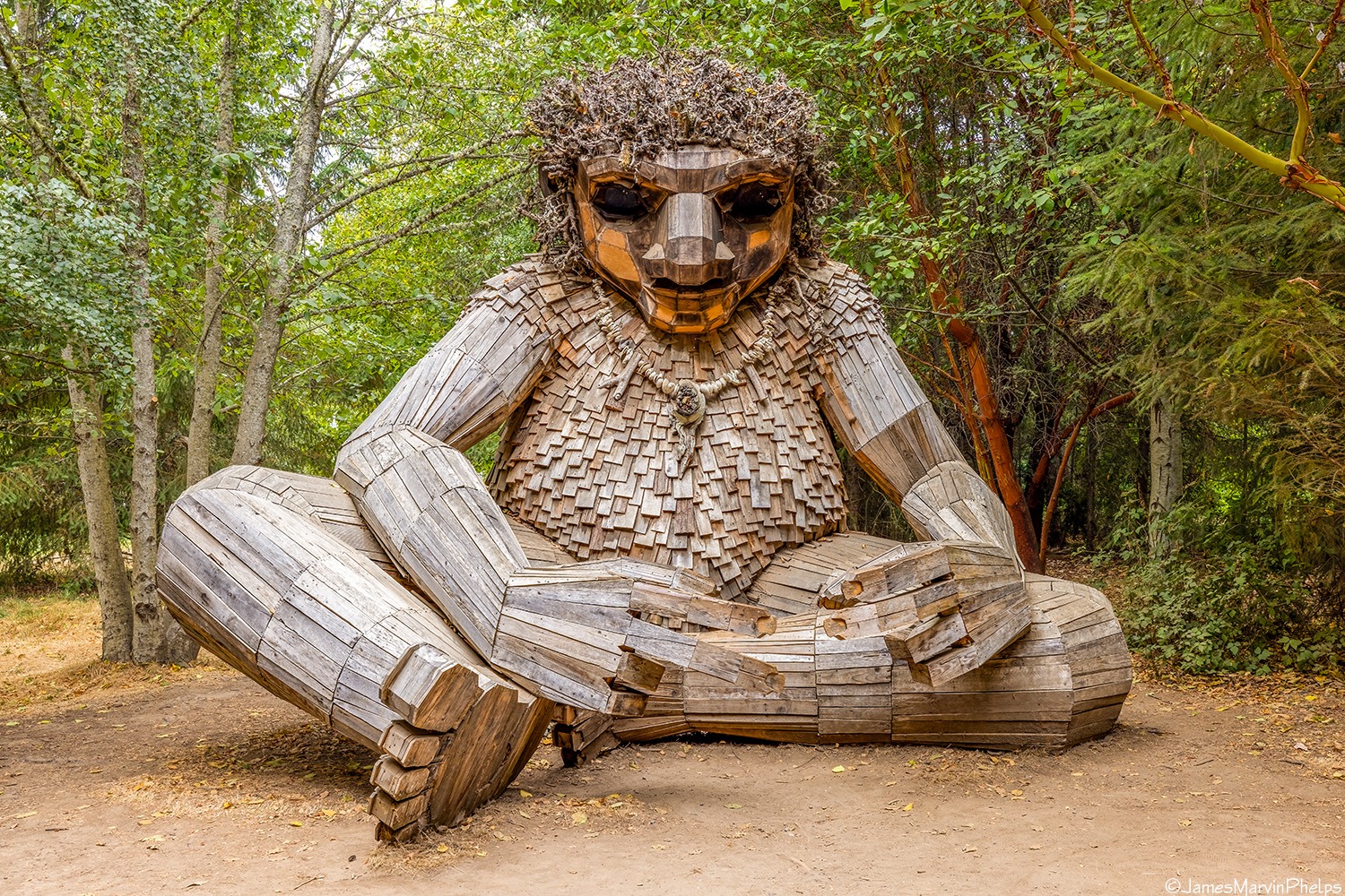 Pia the Peacekeeper sculpture in Sakai Park, Bainbridge Island, WA