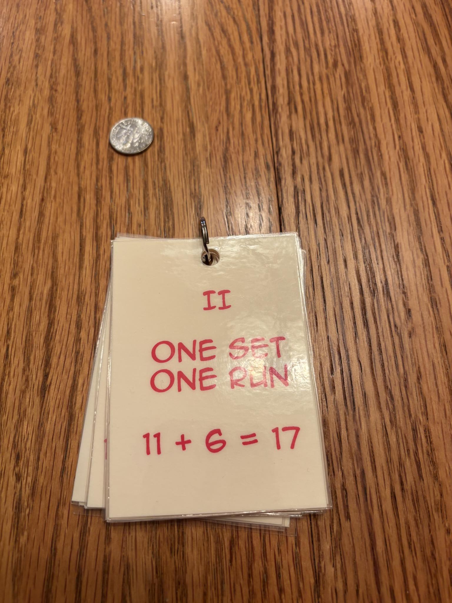 What does 11 and 6 17 mean in onze card game?
