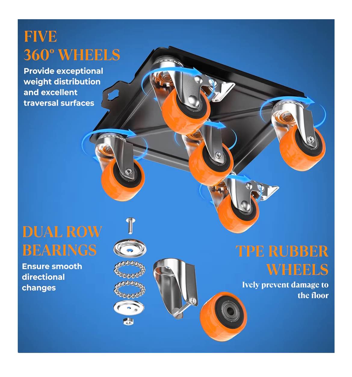 Furniture over by ONEON - 17C Steel Tri-Dolly, 3 Wheels Furniture Dolly for oving, 327KG ax