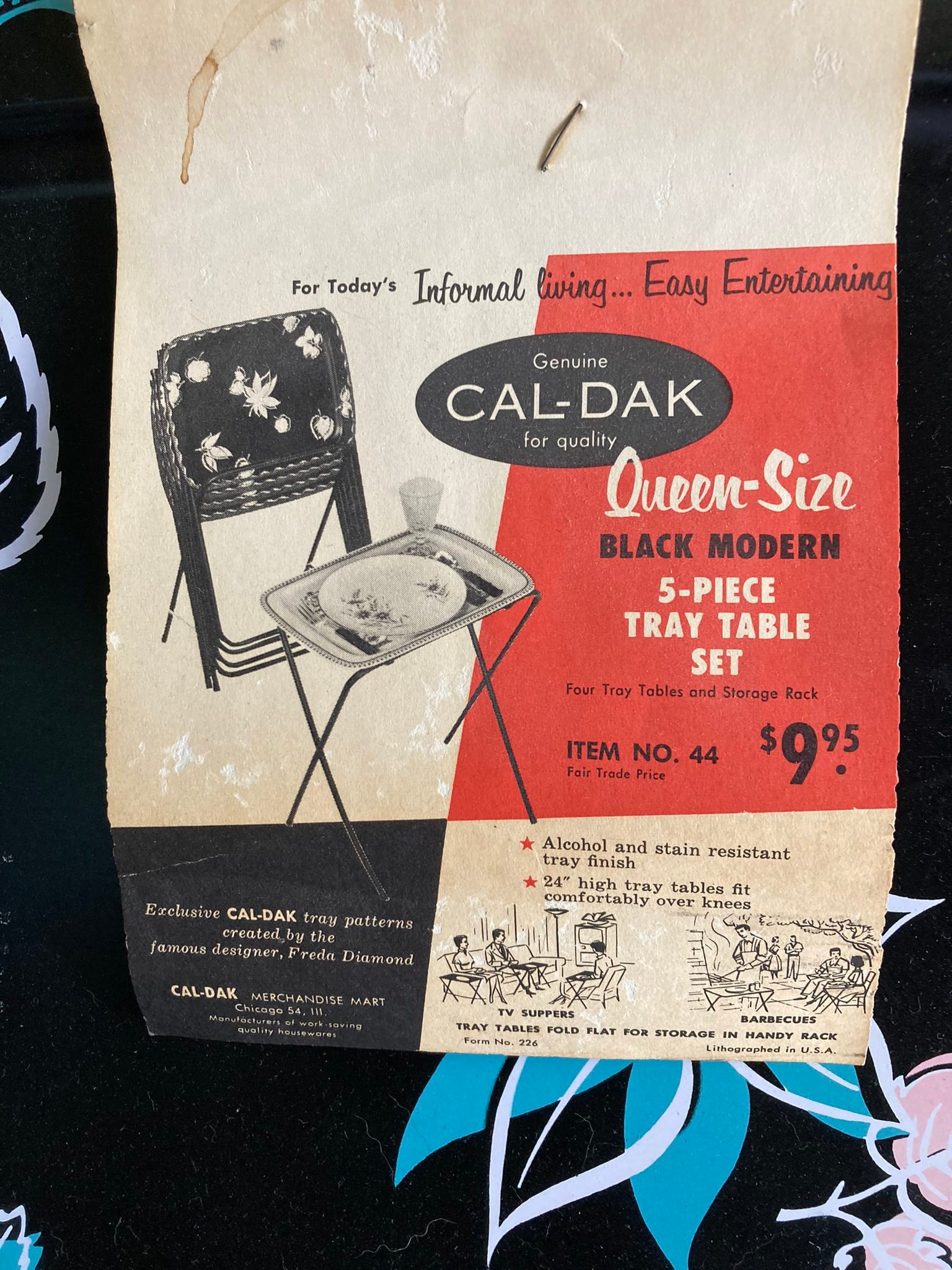Vintage Cal-Dak TV trays from 1950s