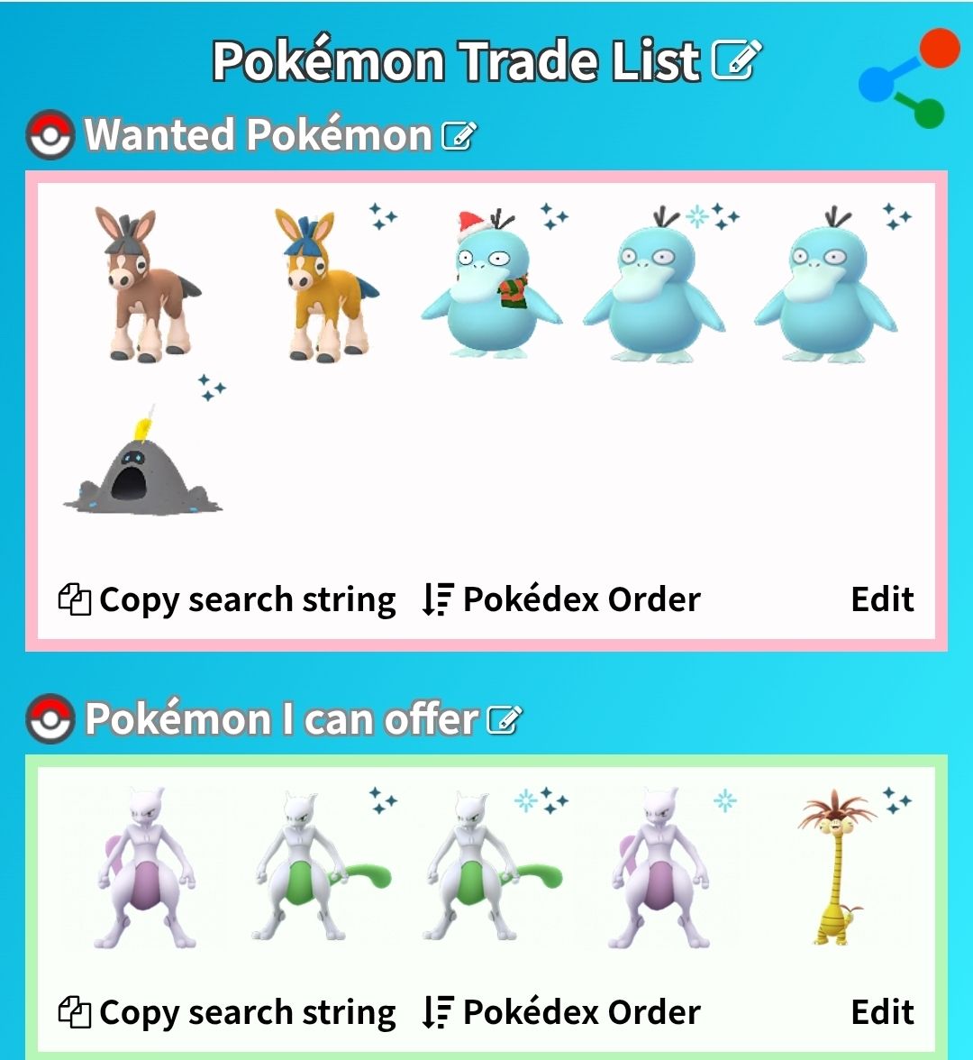 Pokémon Trade Go Shiny Mudbray