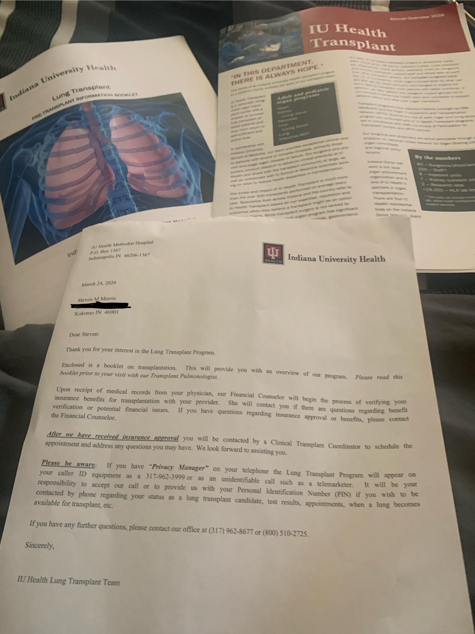 Starting double lung transplant process