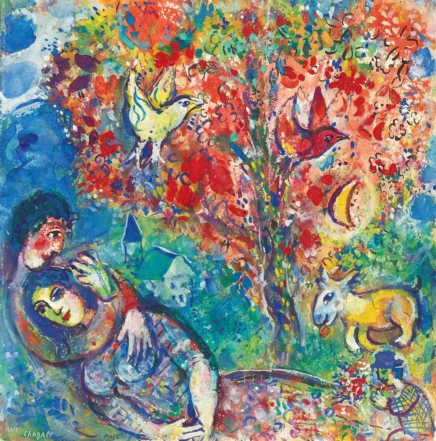 Marc Chagall (1887-1985) The Lovers, circa 1962-1963 #marcchagall