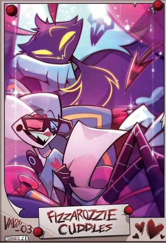 Helluva Boss promo cards with foil Fizz and Ozzi