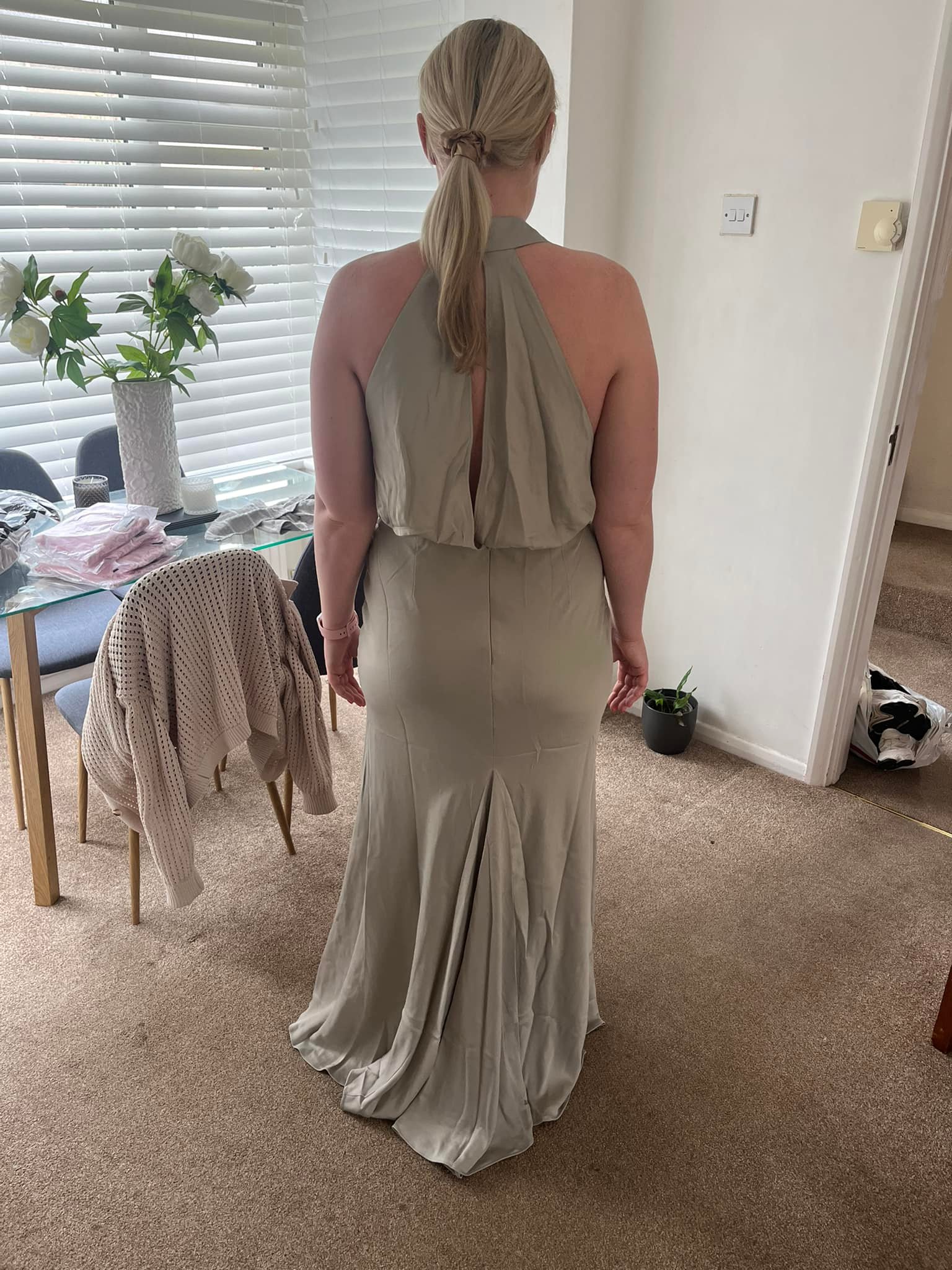 ASOS satin ruched halter neck maxi dress for wedding