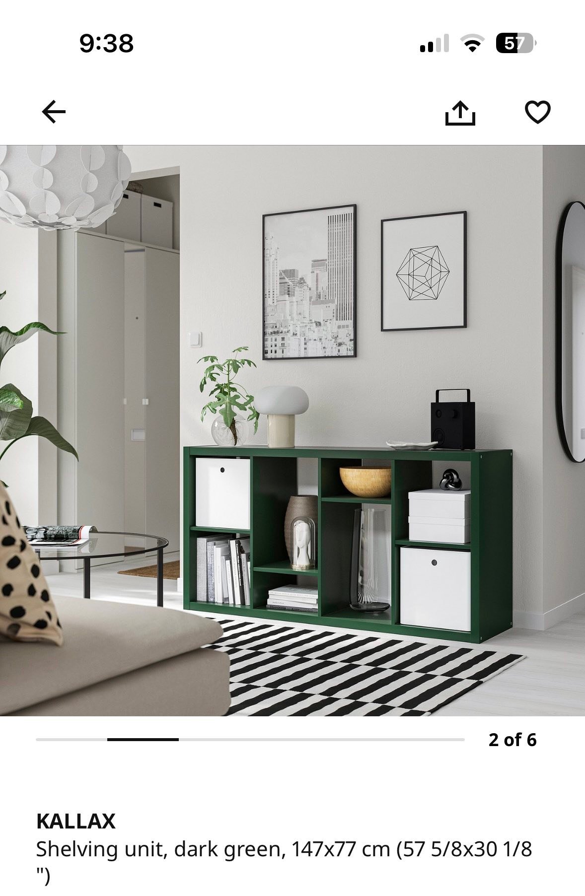 IKEA KALLAX dark green shelving unit for sale in Mumbai, Maharashtra