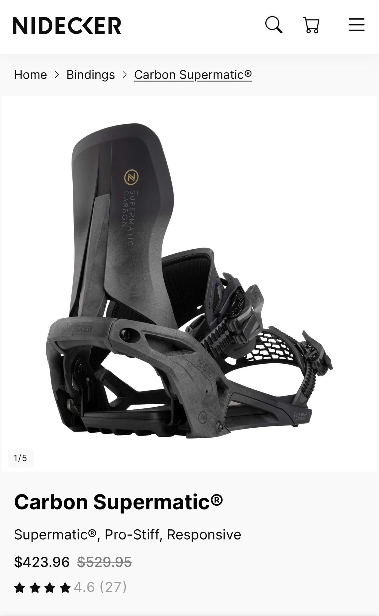 Nidecker Supermatic carbon bindings first impression