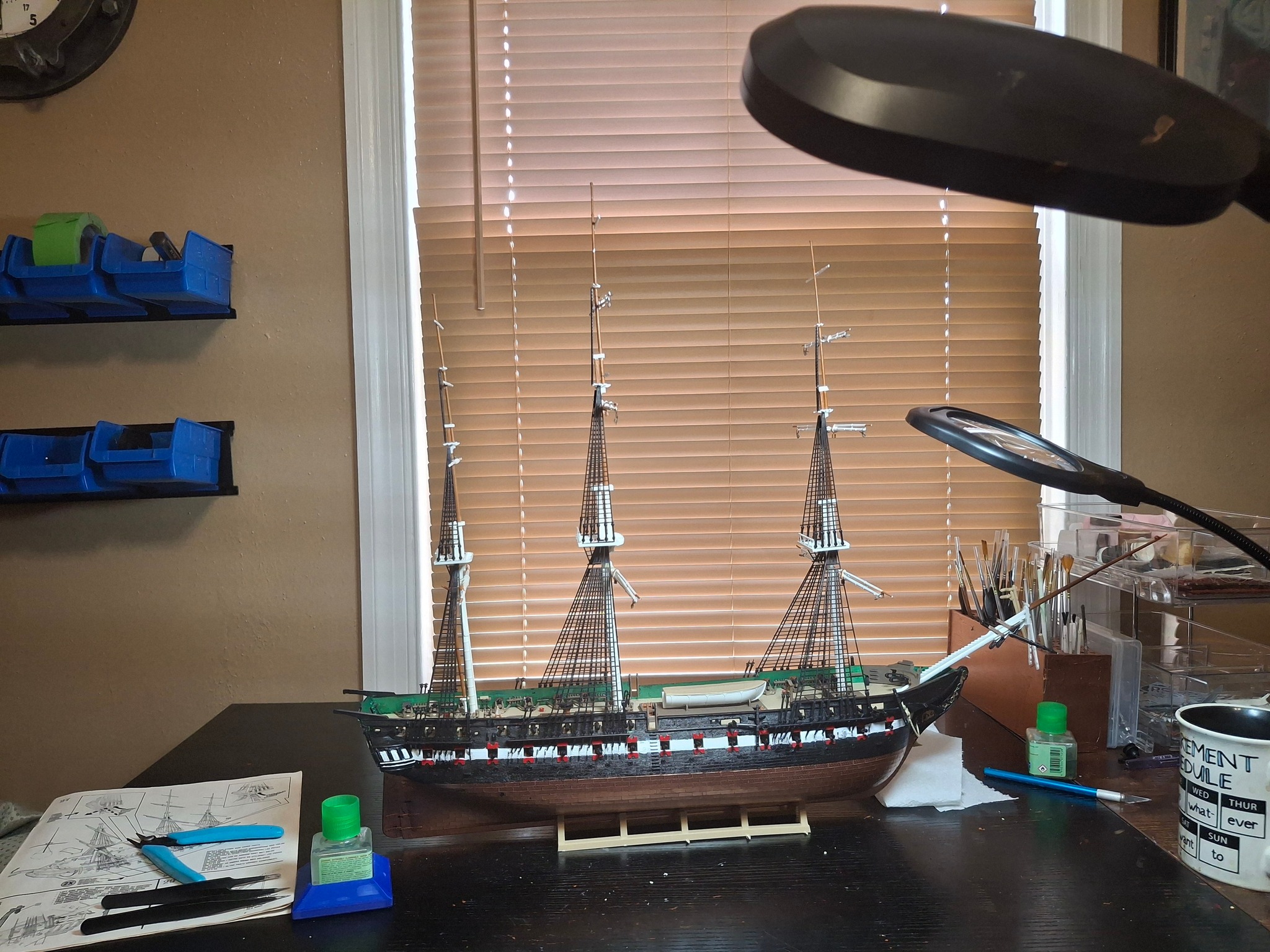 Slowly getting there with my 1/120 USS Constitution.