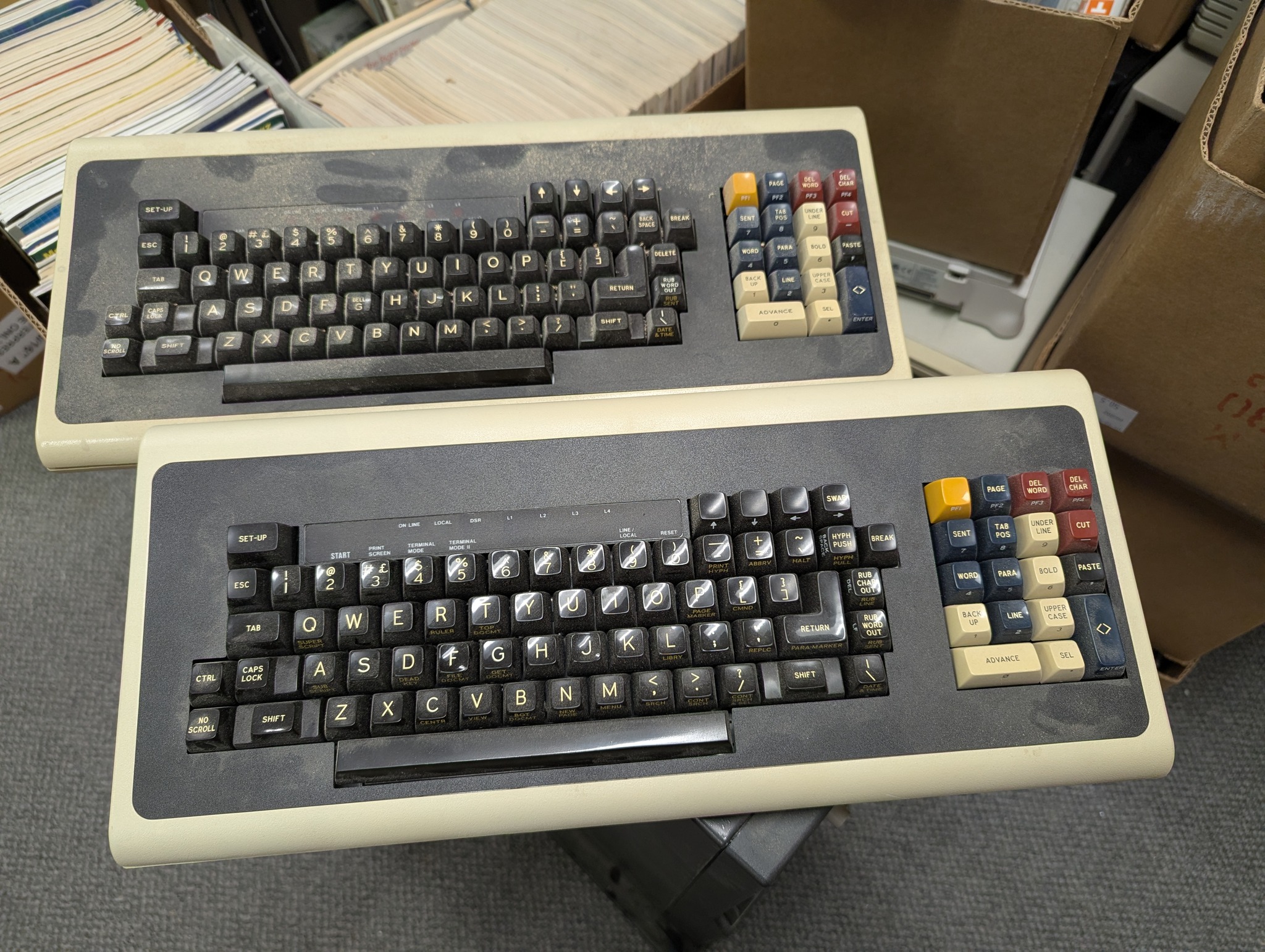 Vintage DEC keyboards and WPS-8 software found at estate sale