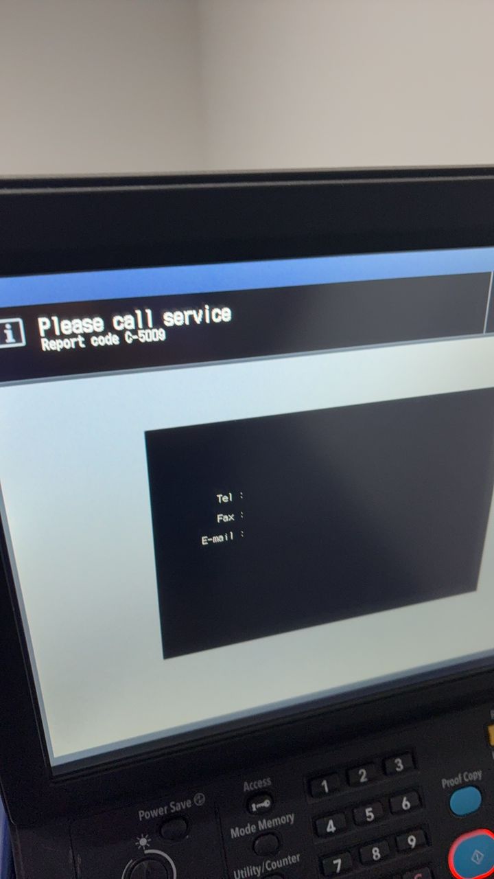 What causes Konica Minolta AccurioPress C4080 error code C-5009I?