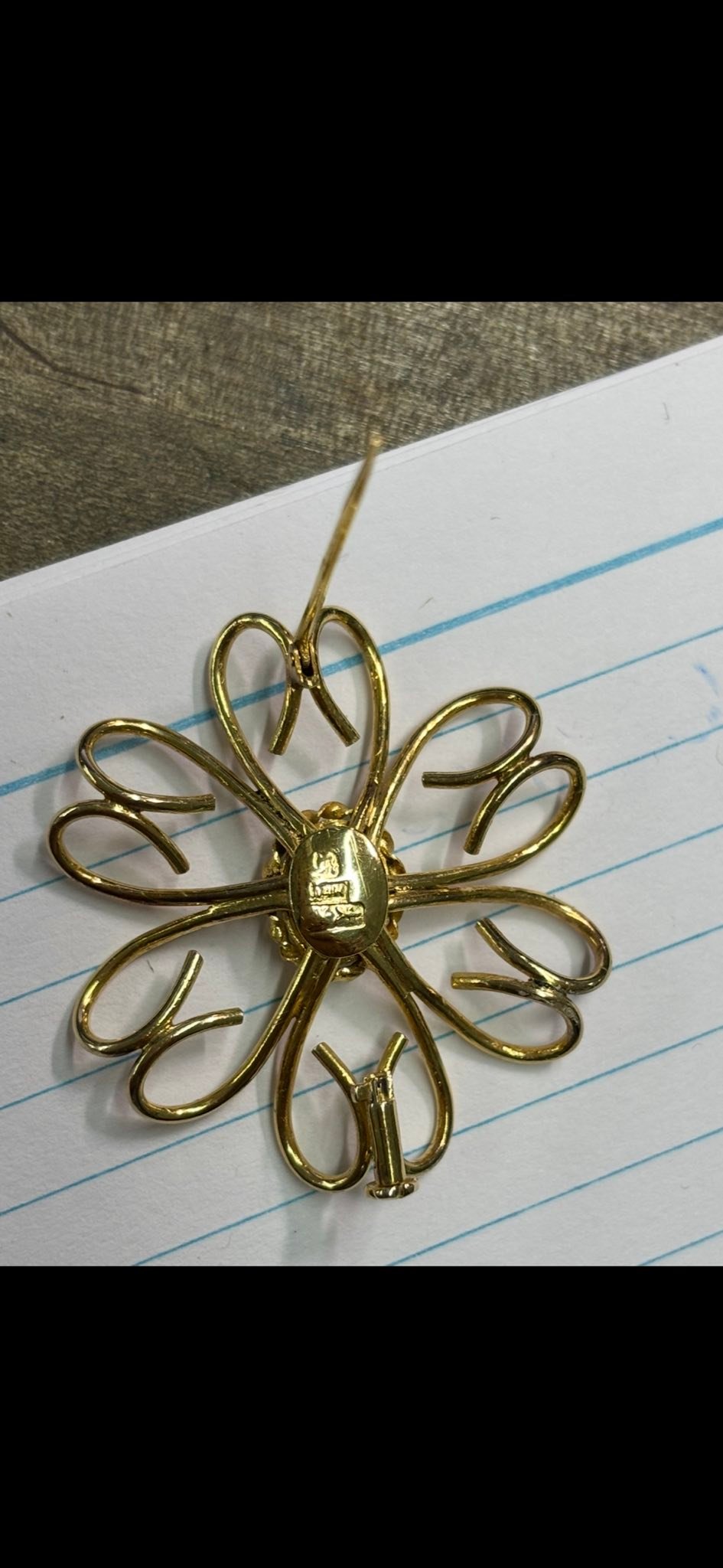 Broche Vintage En Or Massif 14 Carats (14K) - Poids 4,2 Grammes - Occasion