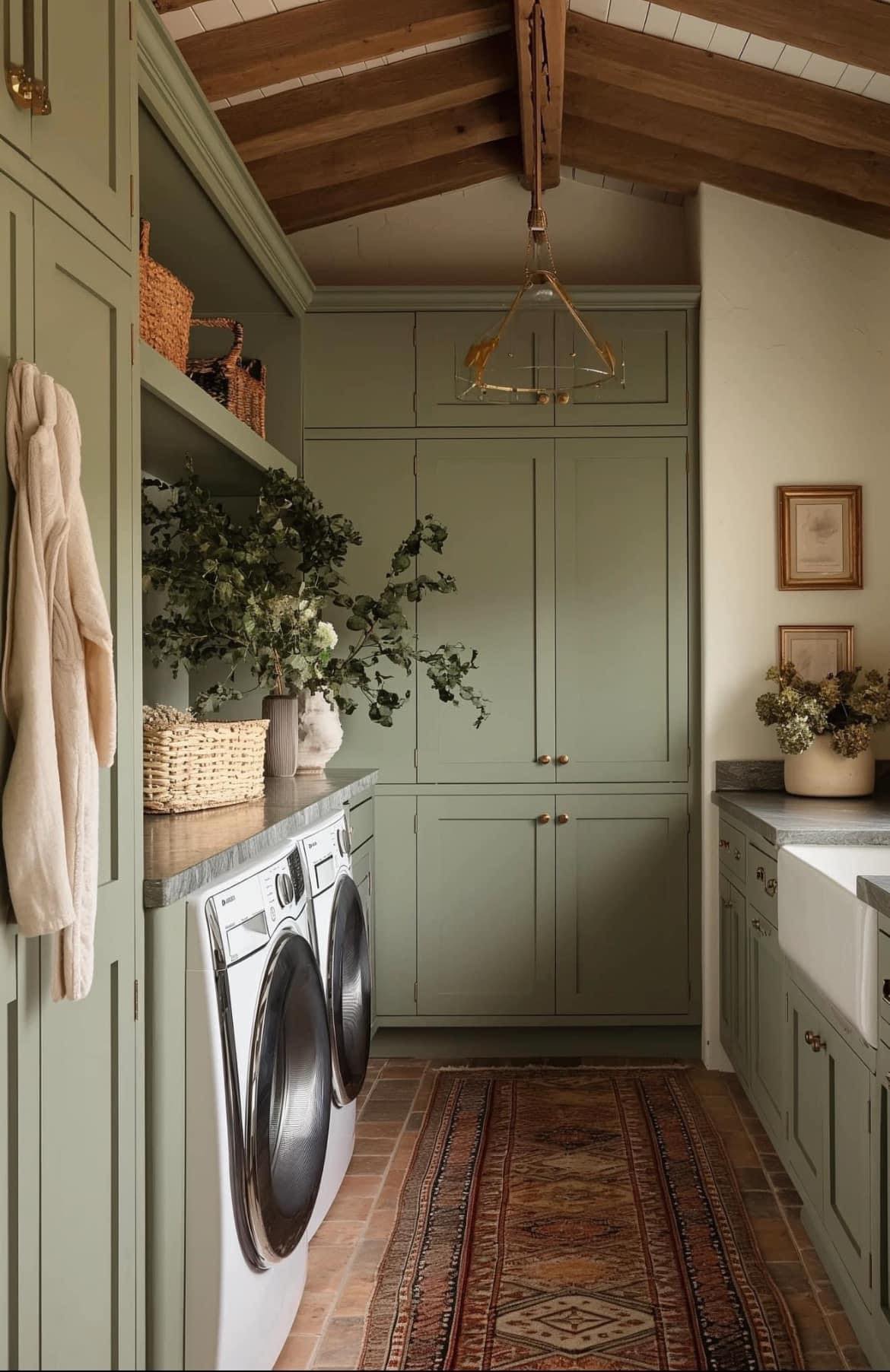 Angie Bailey - Green and serene laundry room | Facebook