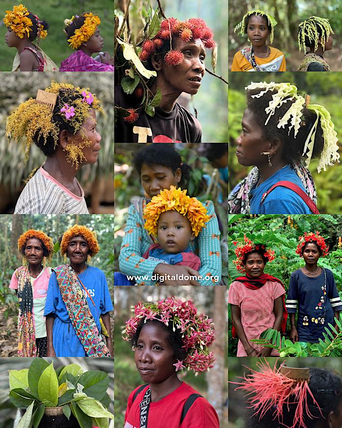 Dome - Tradisi memakai daun, bunga dan buahan hutan bagi wanita suku ...