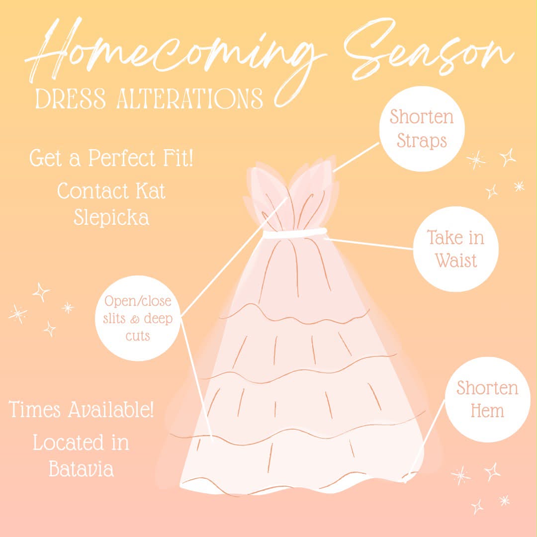 Alteration services available for homecoming dresses in Geneva, IL