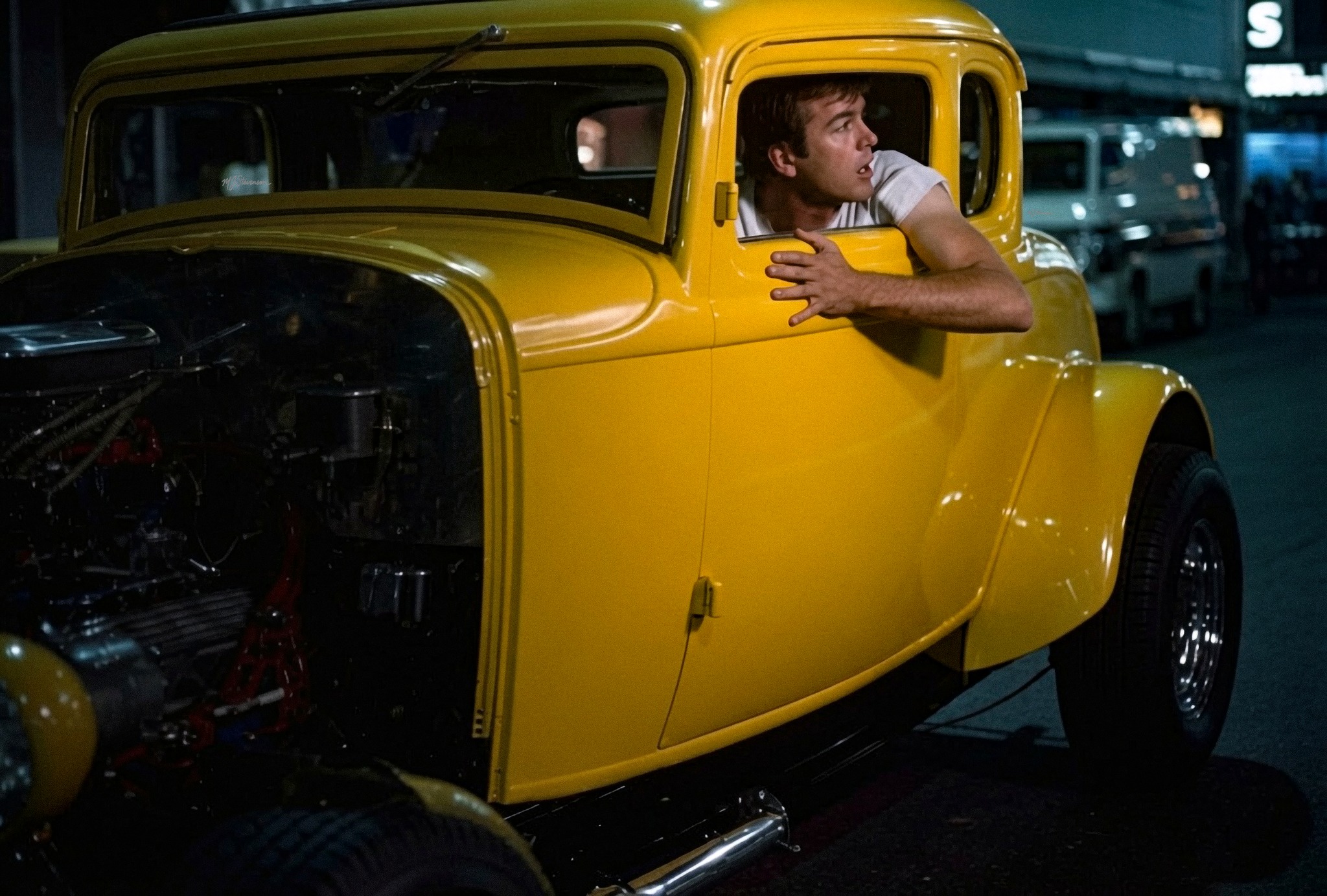 The '32 yellow Deuce Coupe driven by John Milner (played by Paul