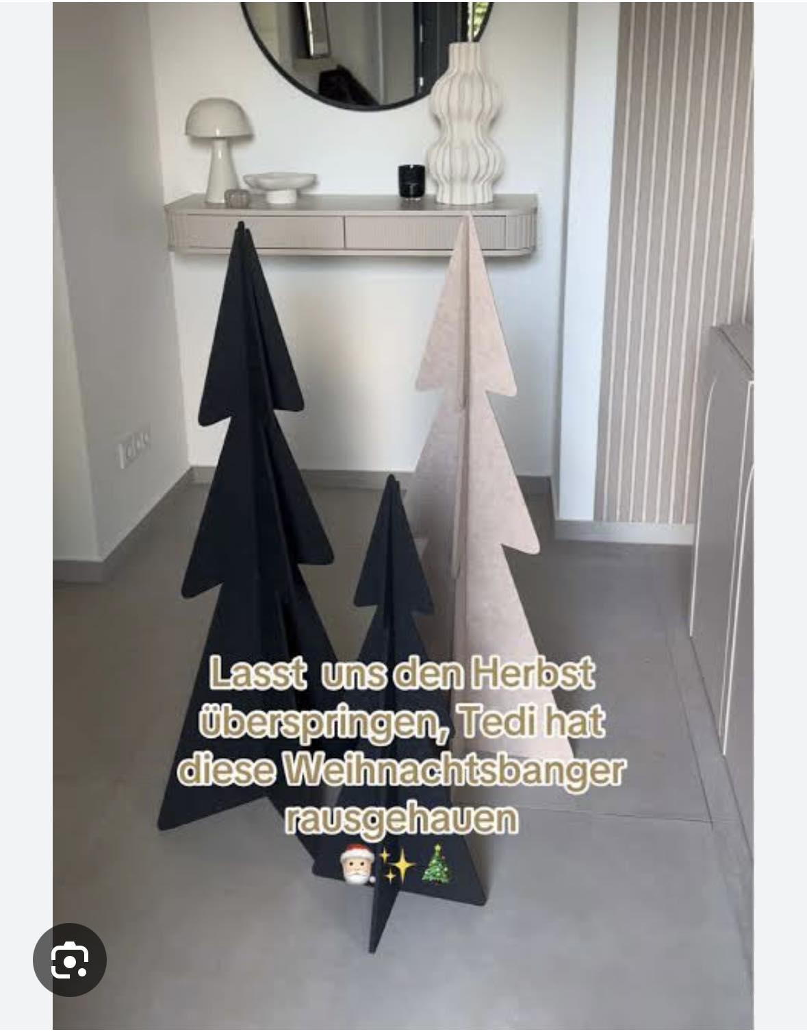 Hallo, wäre jemand so lieb und könnte mir einen großen und einen kleinen schwarzen Filzbaum besorgen und schicken? 🙃☺️