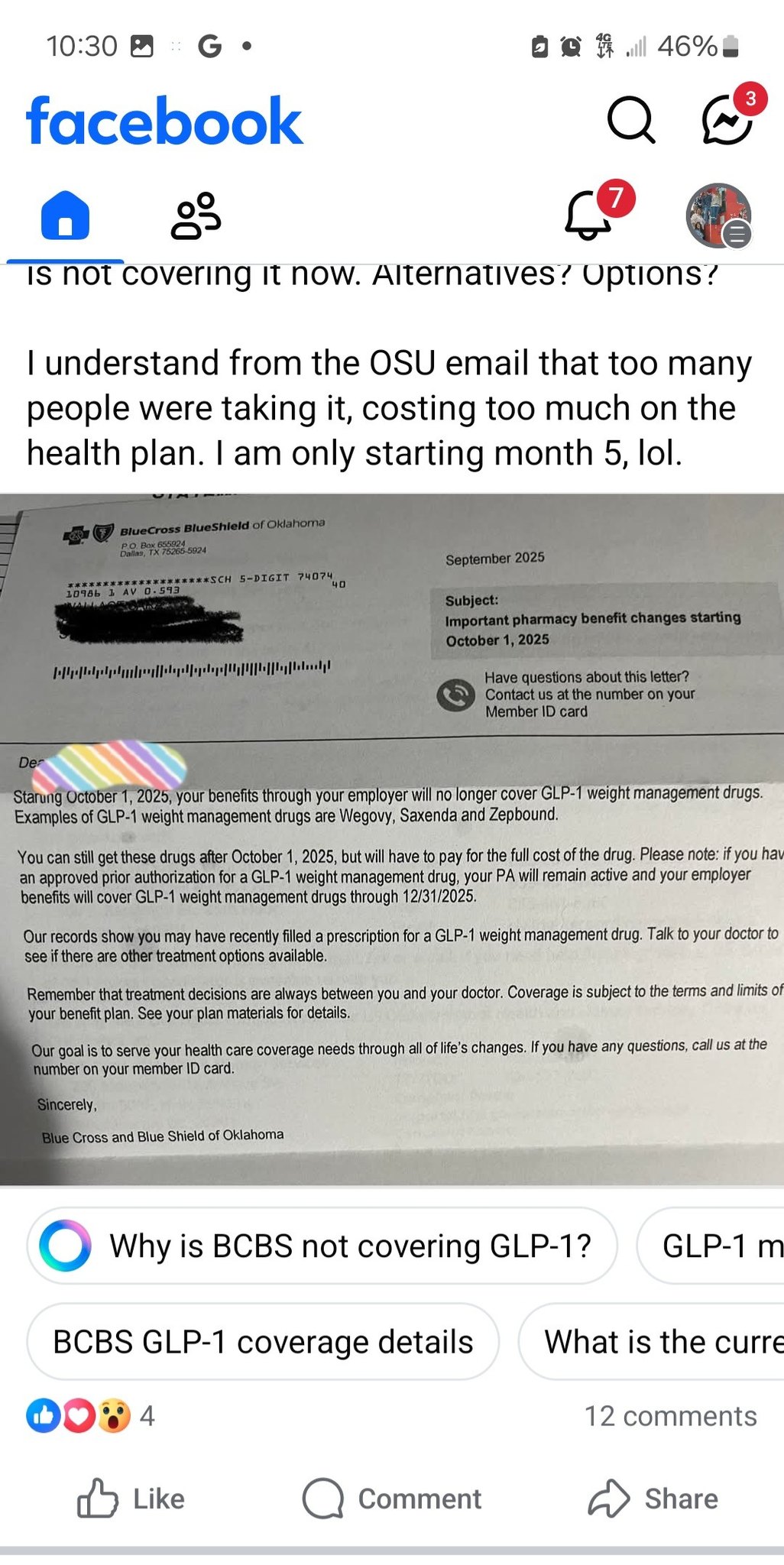 clinics with glp-1s covered by bcbs insurance?