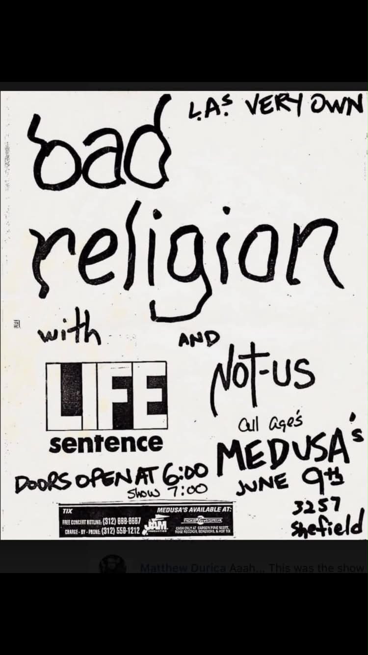 Green Day in 1993 as the opening act for the Bad Religion 