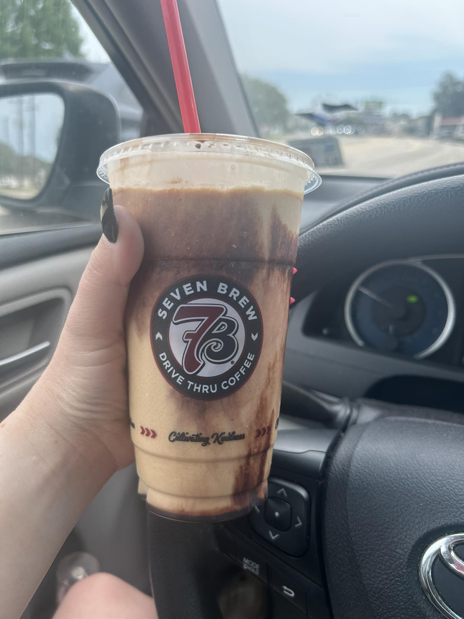 Beyonce chiller with whipped cream and chocolate drizzle