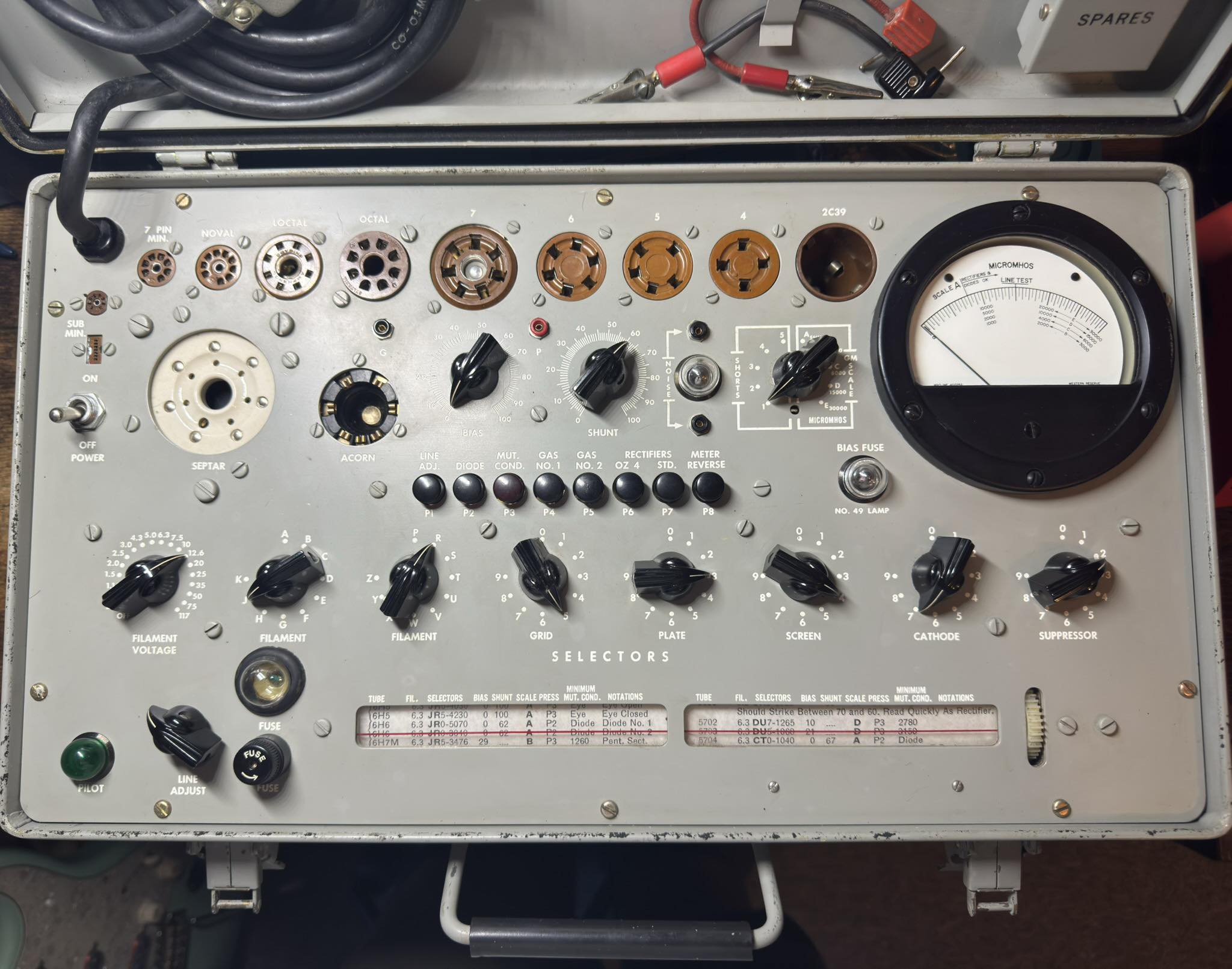 Restoration and calibration of a vintage TV-7D/U tube tester