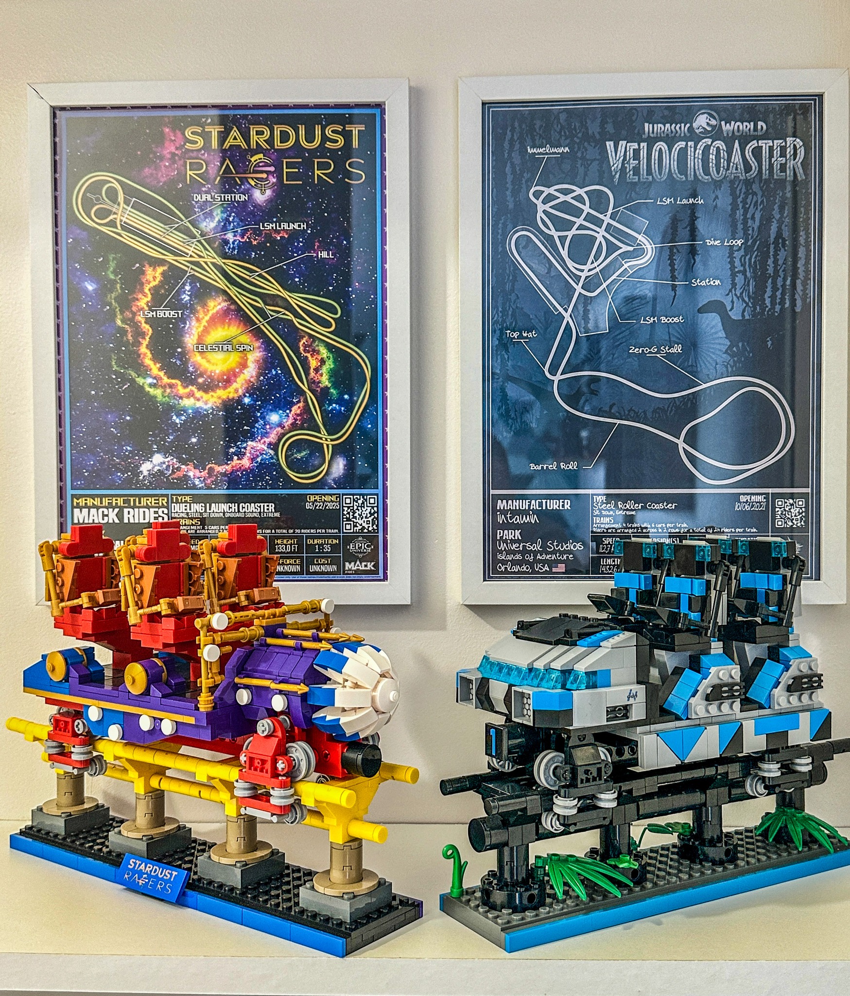 UV printed nameplate on Lego brick made for my VELOCICOASTER