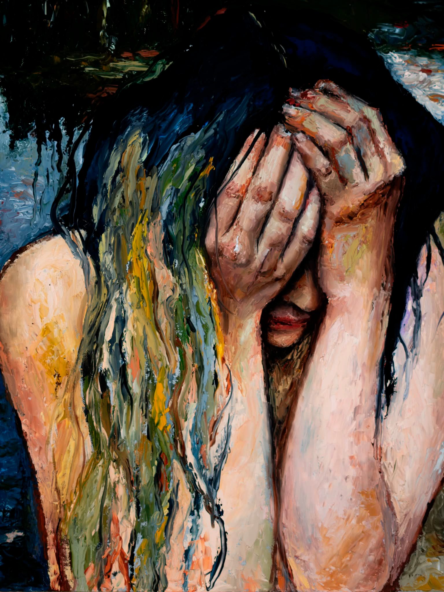 Stopping in the heat. /Zastavenie v horúčave./ Oil on canvas