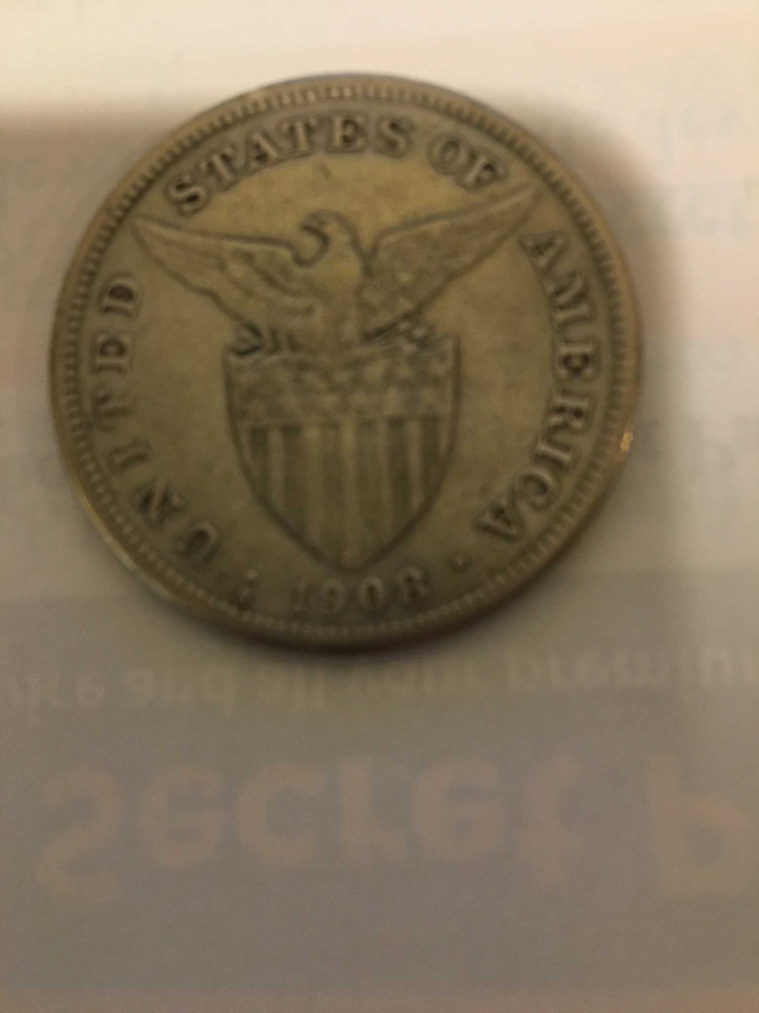 What is the value of a 1908 US one peso coin from the Philippines?