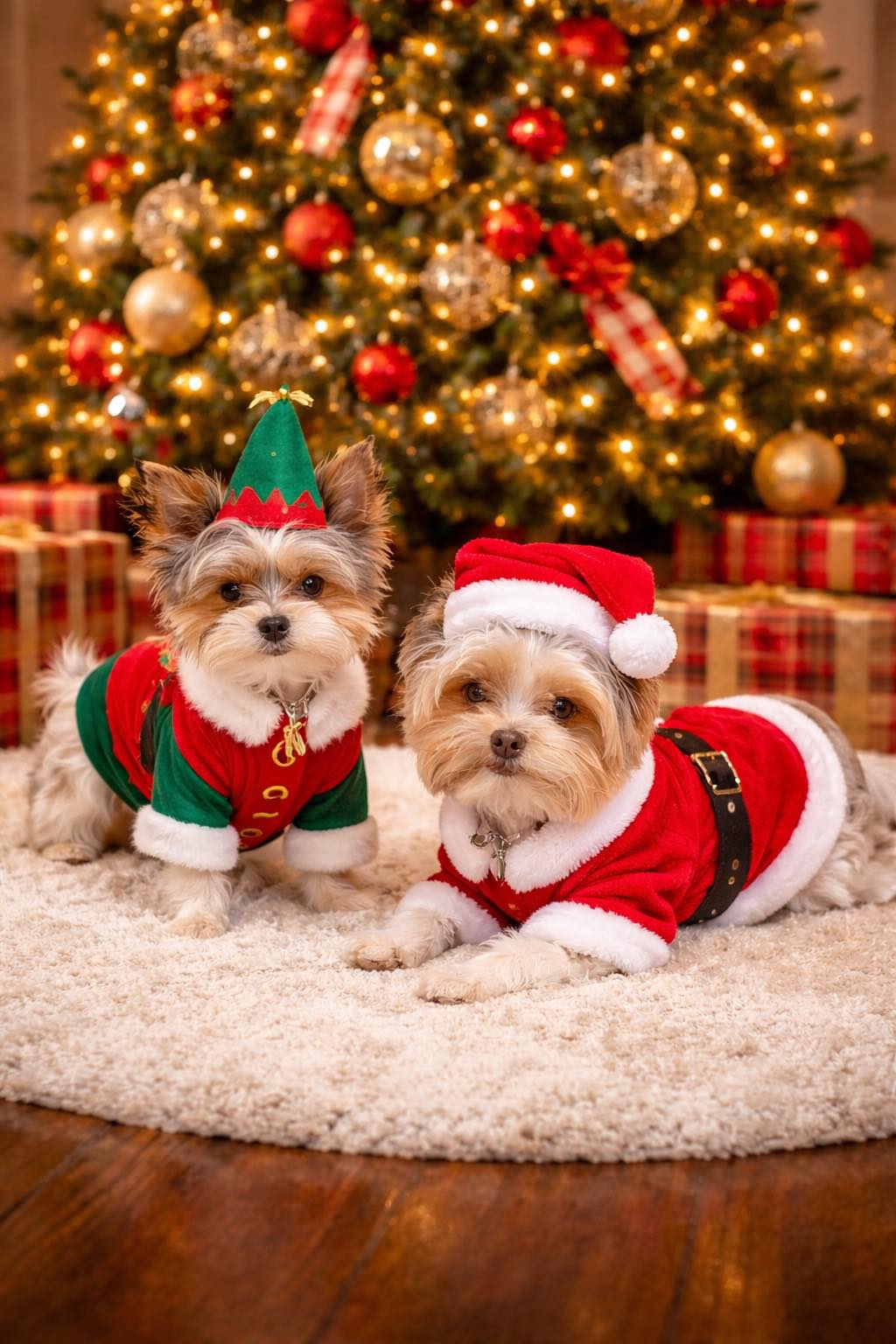 cute dogs dressed up for christmas Yorkies Size:0(SMALL) Golden retriever subcategory:dress House Of CB Corset