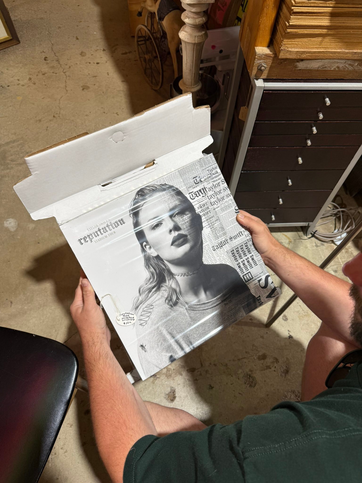 Taylor Swift Reputation Stadium Tour VIP box found at antique shop