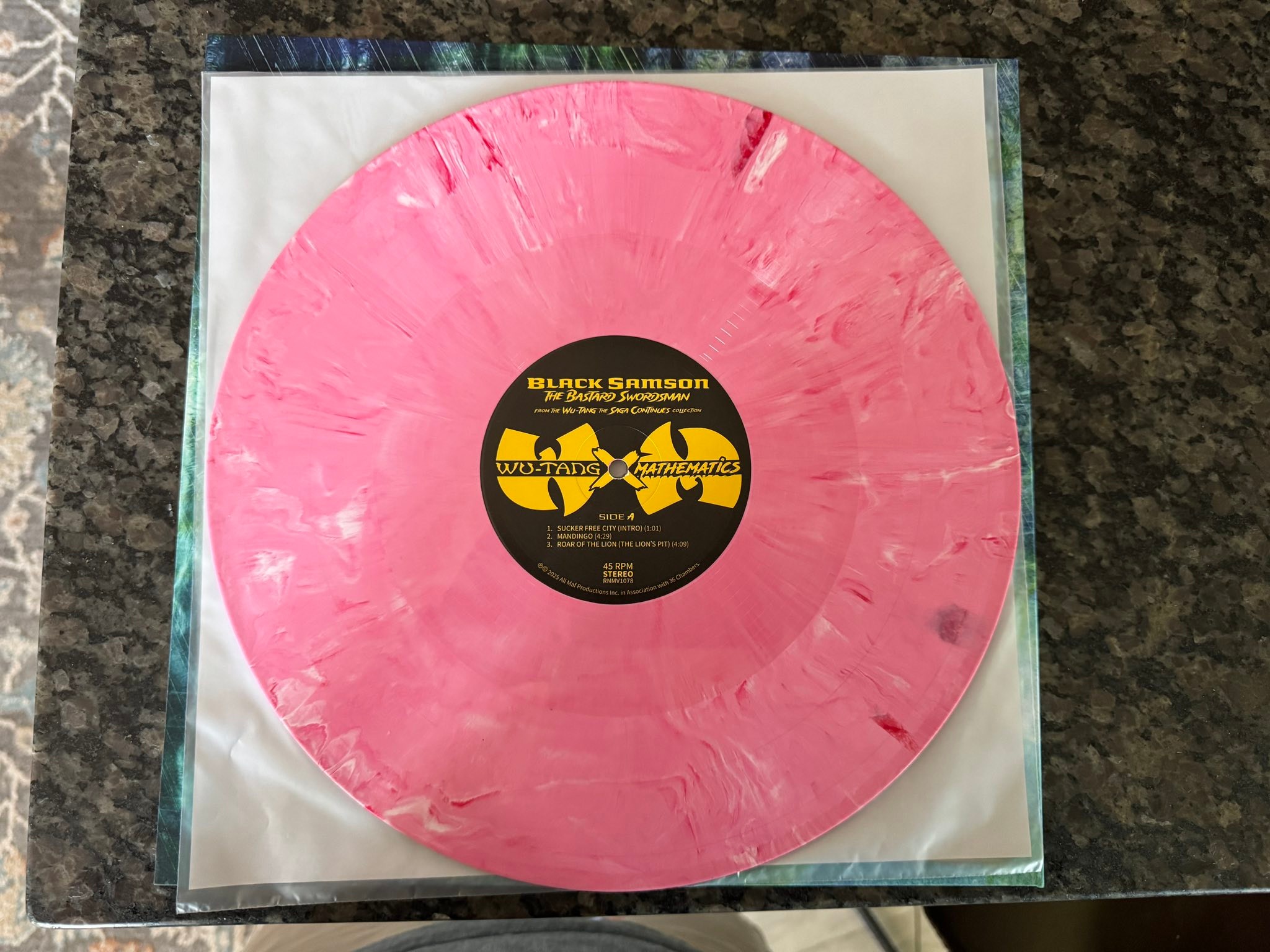 What is the rarity of pink and blue marble vinyl?