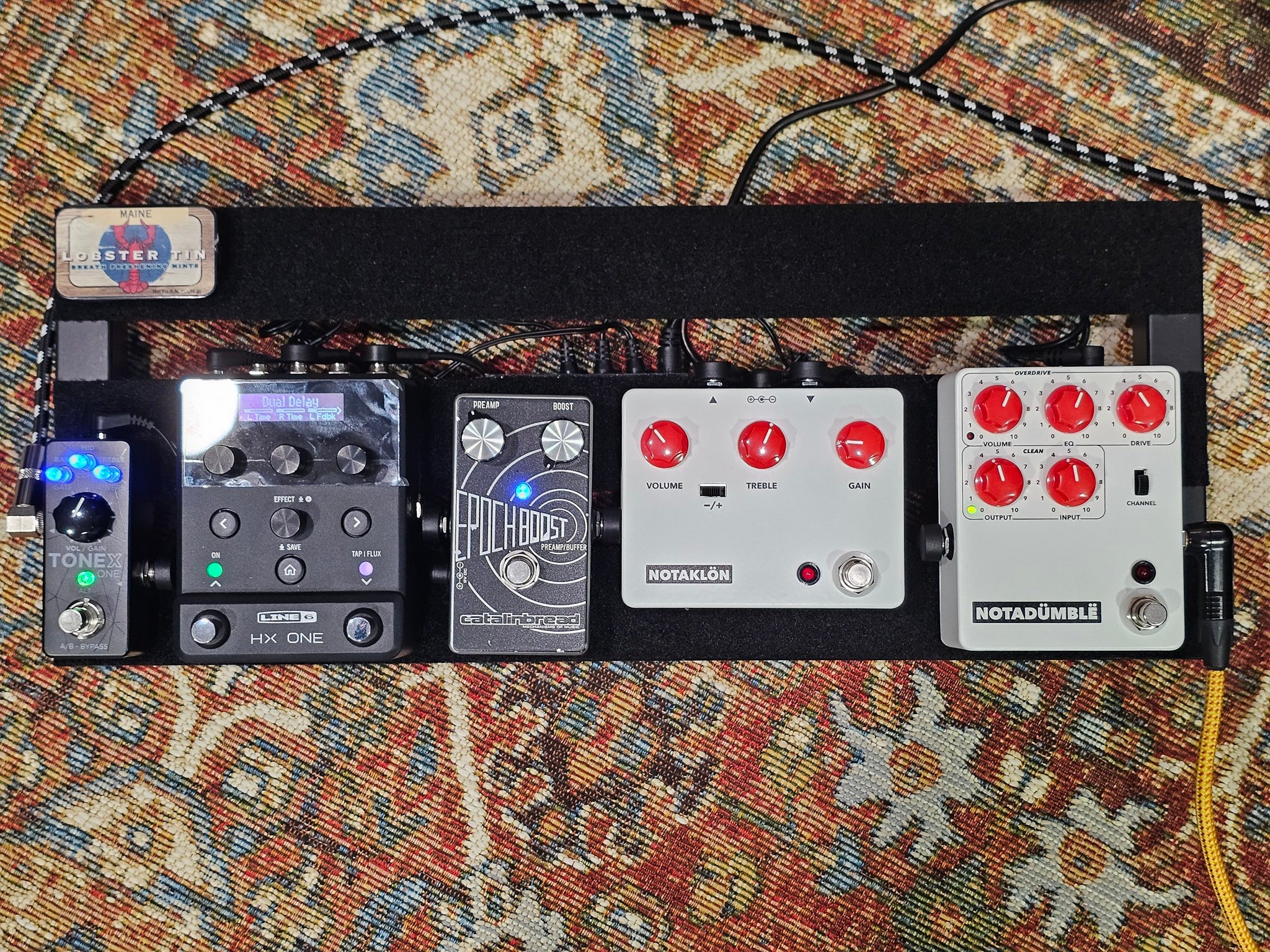 JHS Notadumble pedal review with custom red knobs