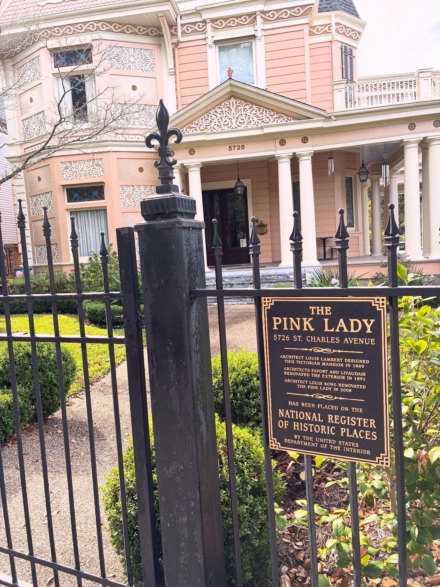 Pink lady house on St. Charles Avenue