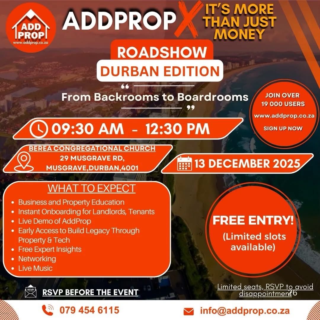 Witness - Durban, it’s your turn. AddProp Roadshow arrives on 13 ...