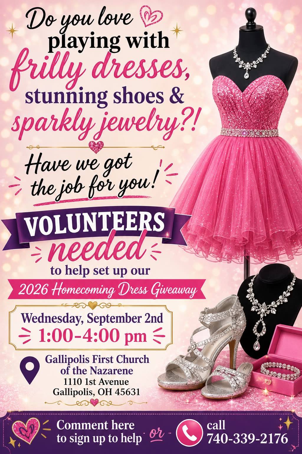 homecoming dress giveaway Volunteers needed for Christmas Wear