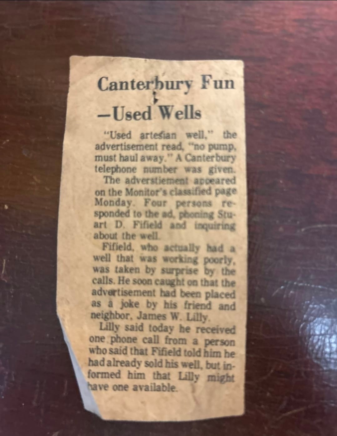Canterbury, NH | Canterbury used to play alot of jokes on people in the ...