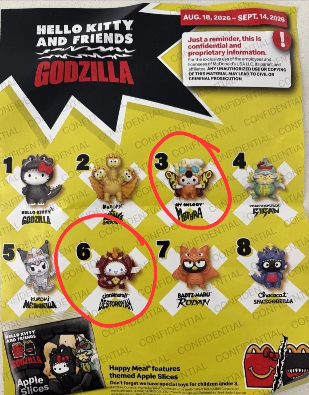 What Hello Kitty x Godzilla Happy Meal toys are available to trade