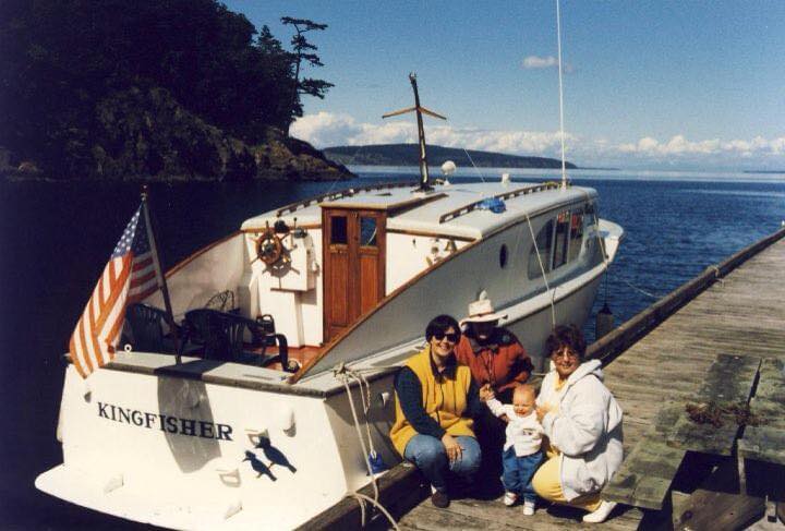Kingfisher, a 1947 cedar on oak boat, built by Lester & Franck Yard