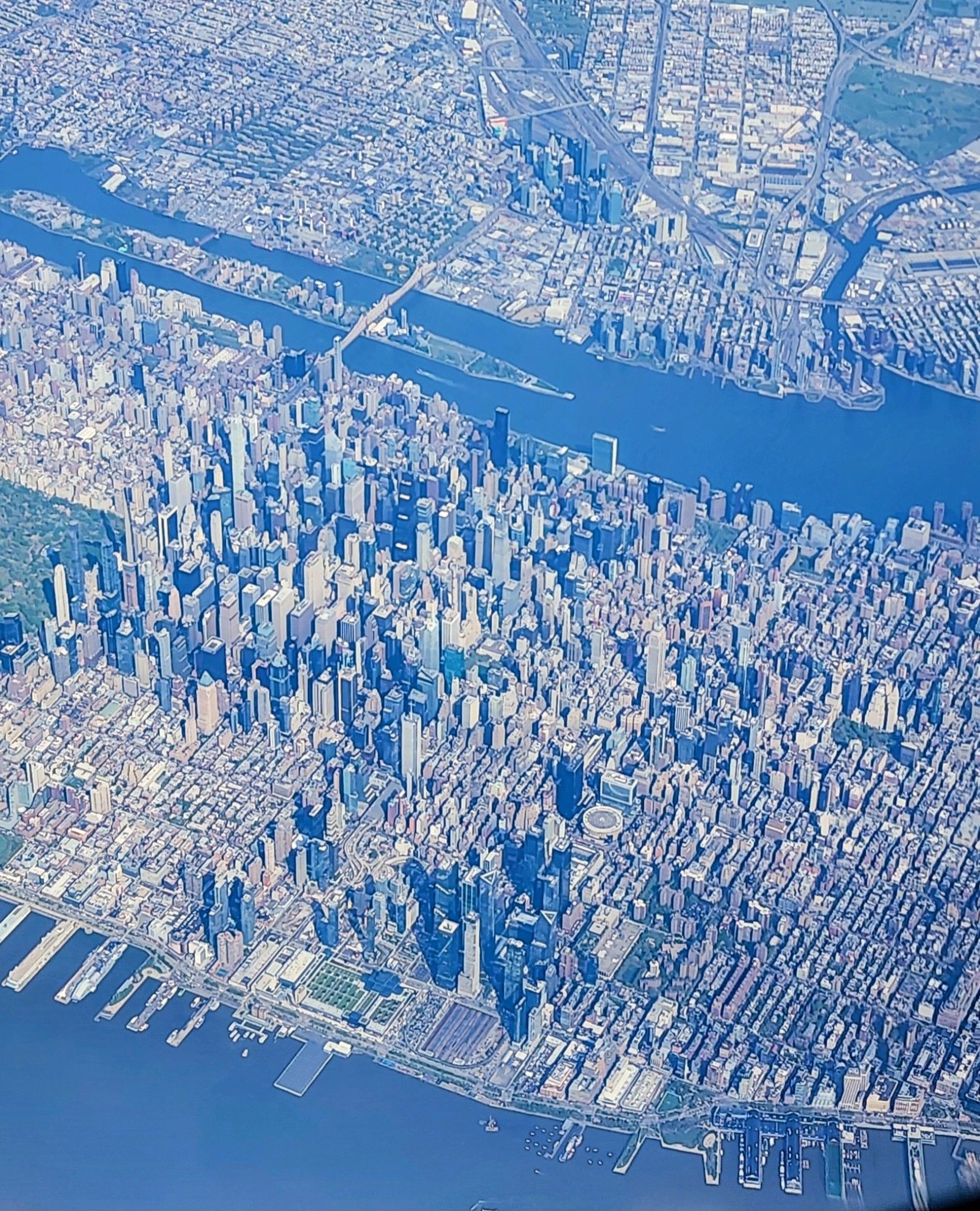 Panoramic view of Midtown Manhattan from World Trade Center in 1994