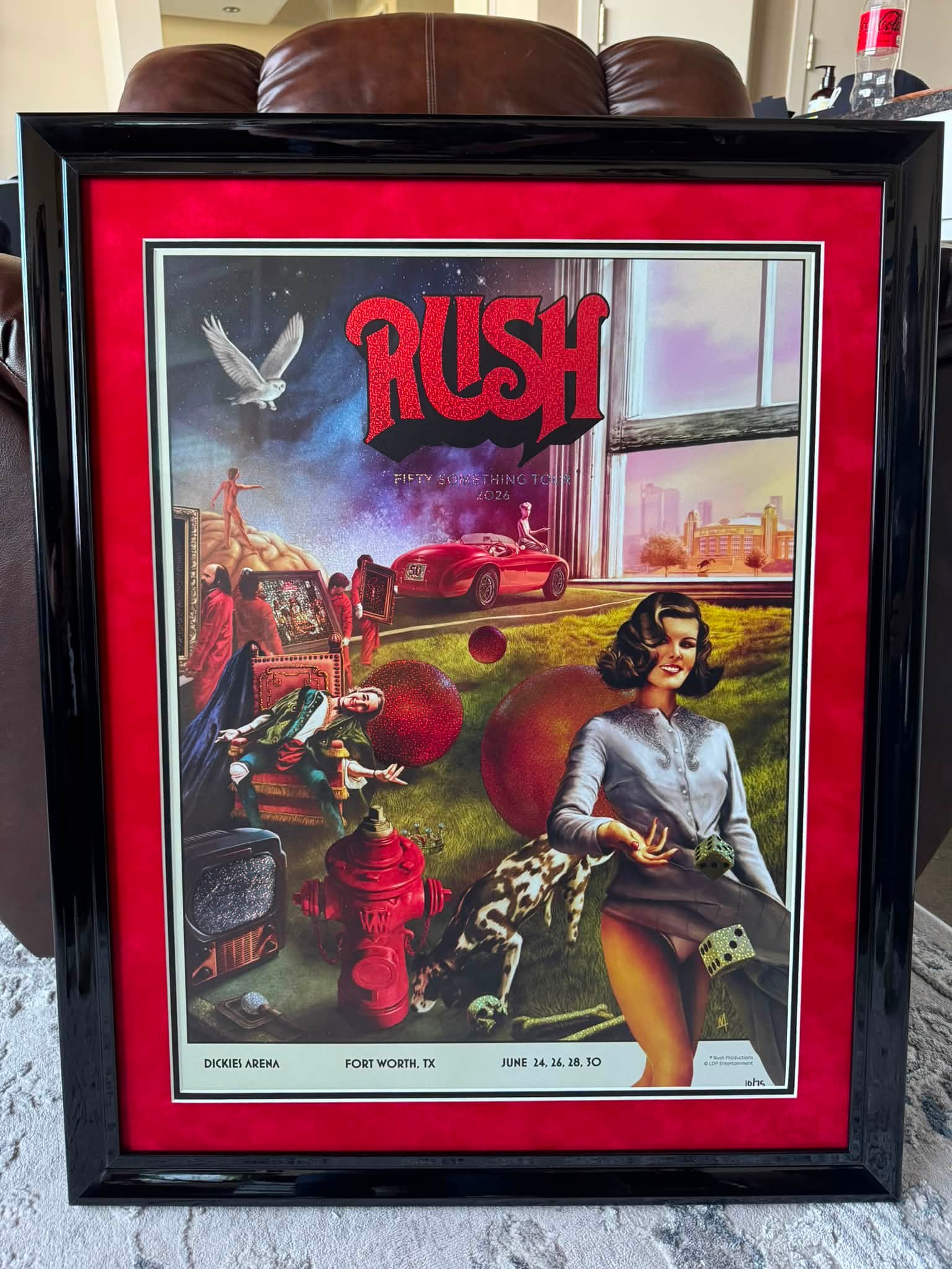 RUSH concert poster from Fort Worth frame shop review