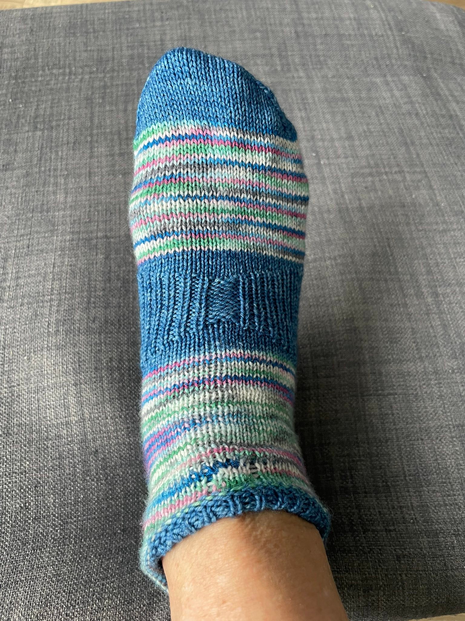 Comparing toe up and cuff down larch peds socks